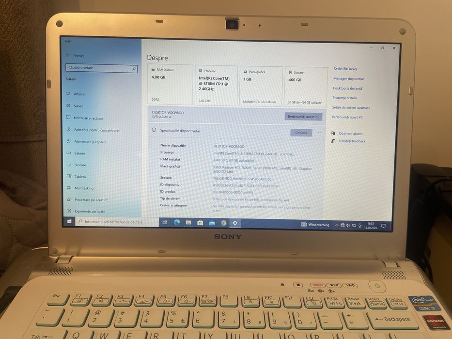 Laptop Sony vaio