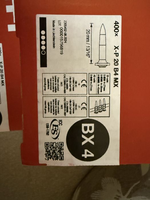 Hilti BX4 Пирони за бетон