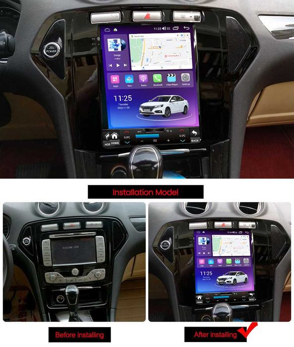 Navigatie Android TESLA Ford Mondeo 2007-2010  1/6 Gb Ram Waze Carplay