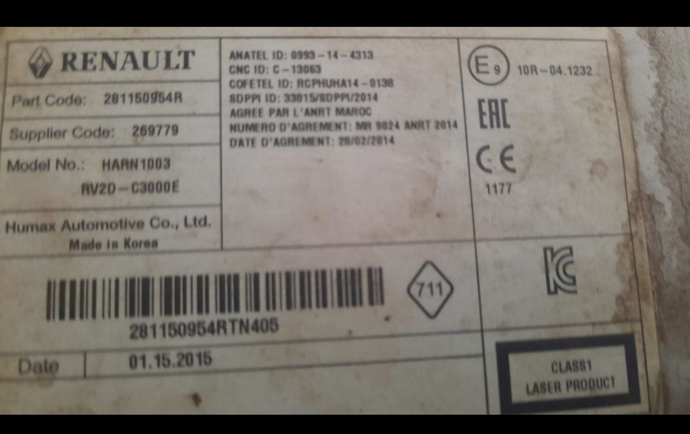 Магнитофон Renault Duster