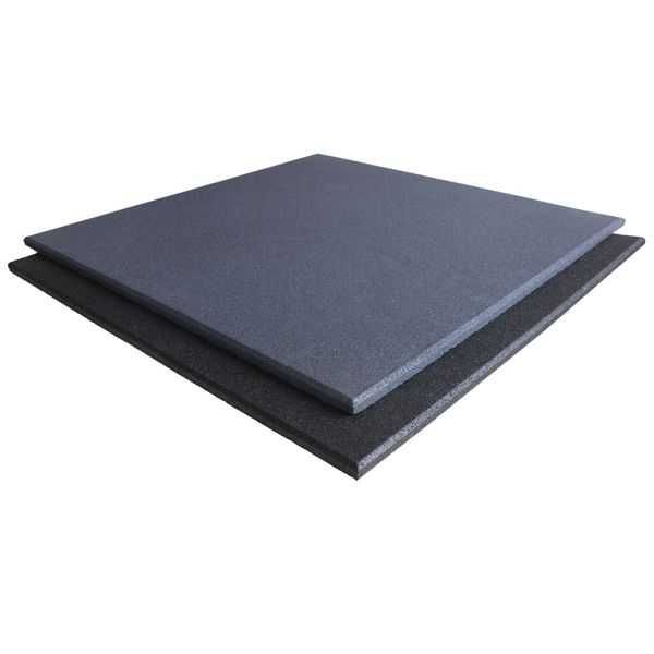 Настилка за Фитнес Зали, Гумени Настилки – Плоча 100×100×2 см, Сив