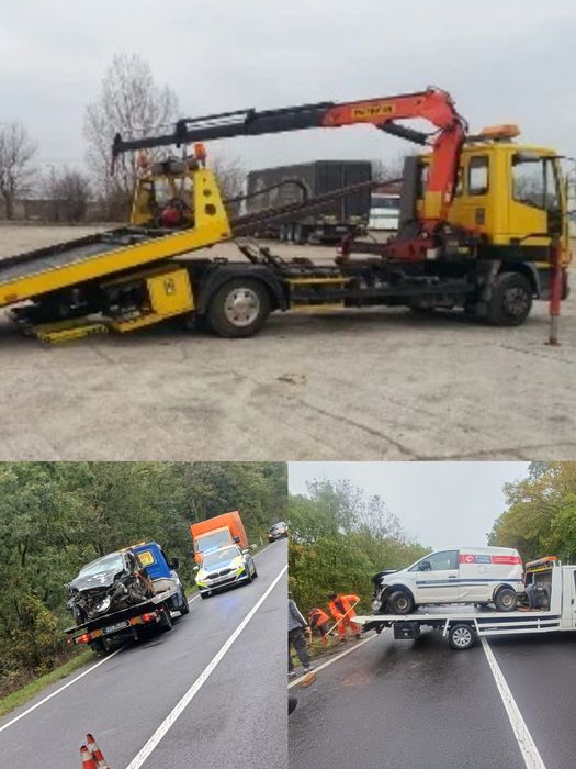 Tractari auto Vaslui, transport utilaje,servicii Macara platforma auto