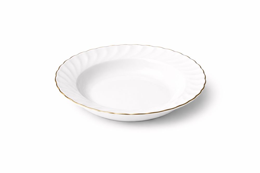 Set serviciu masa Opal 31 piese, 6 persoane, alb cu margine aurie, farfurii si cesti incluse, model Premium ZLine, elegant, ideal pentru cadou