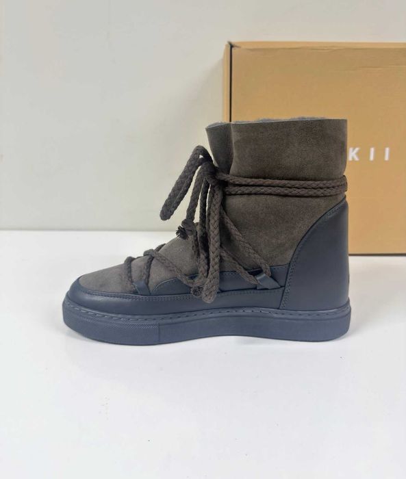 НОВИ Дамски апрески INUIKII Classic Sneaker Suede (Тъмносиви) - Размер 40 (25 см стелка)