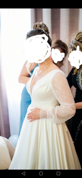 Rochie de mireasa A-line, tafta