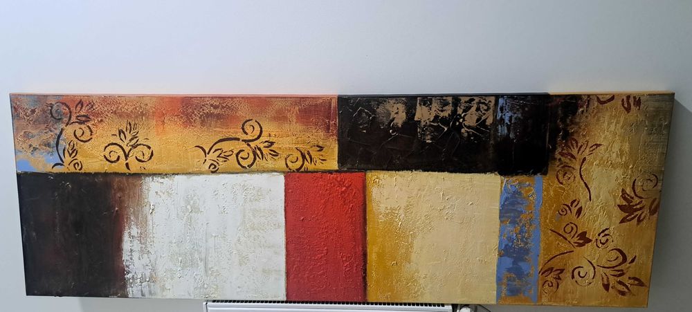 Tablou abstract, linii si detalii floare
