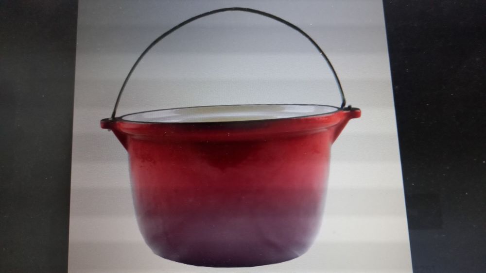 Ceaun fontă emailată 16 L Promo  + sobă  inox + capac inox ,ling