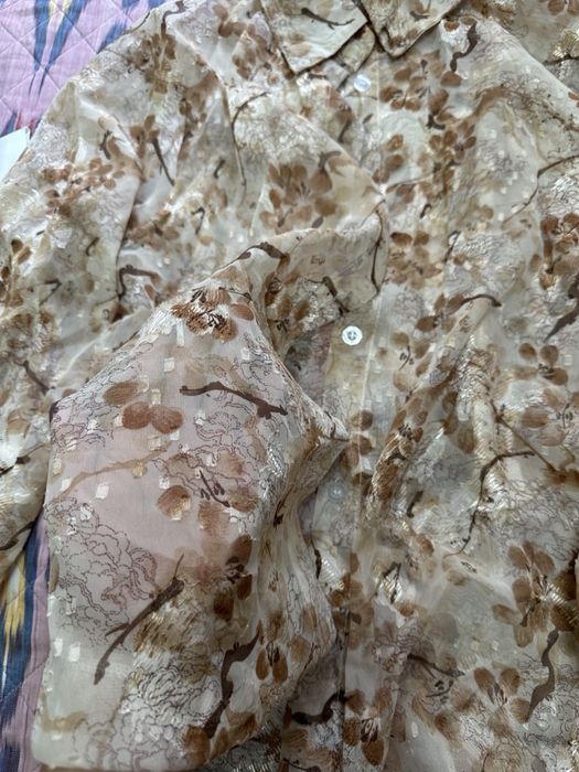 Шифоновая блузка, коричнево золотистая с переливом