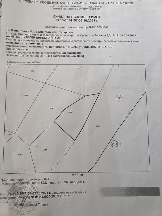СПЕШНО! Продавам парцел на Клептуза Велинград! Празно дворно място.