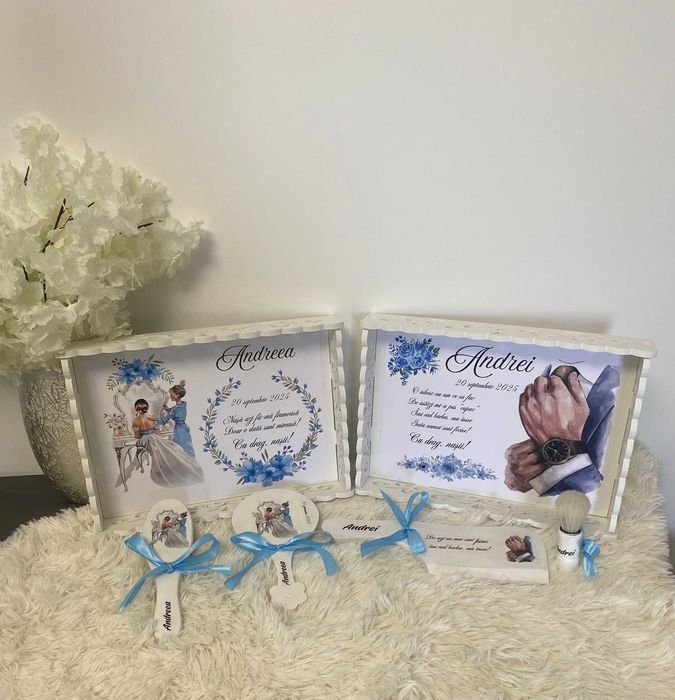 Set 2 tavite pentru mire si mireasa