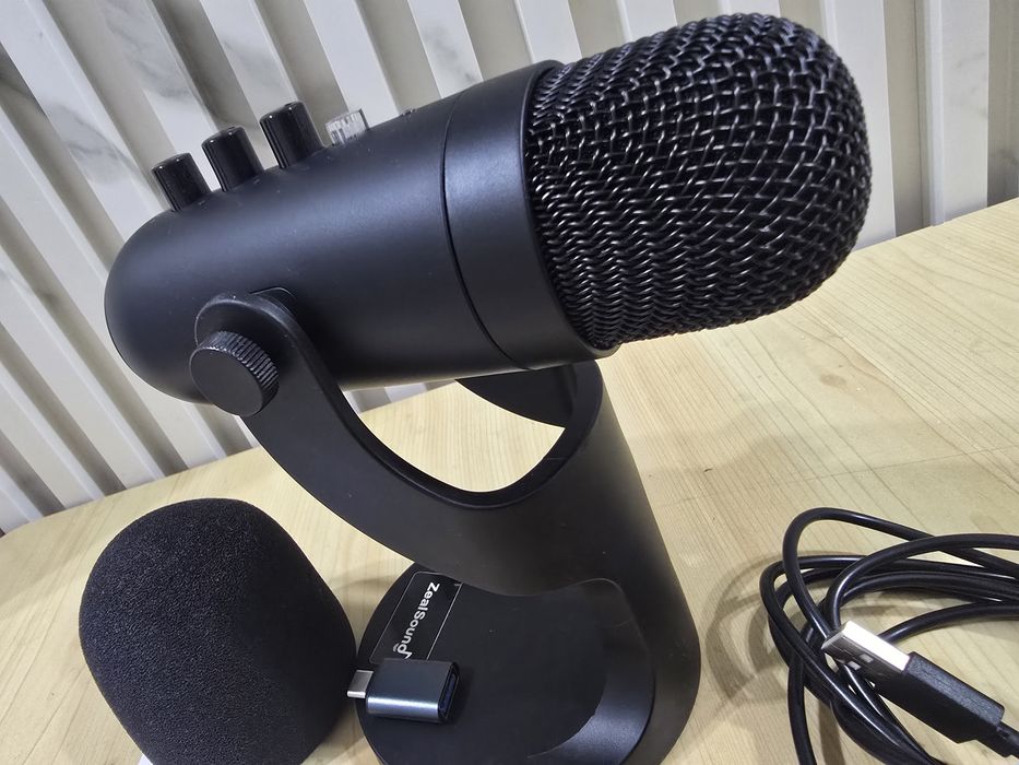 Микрофон ZealSound K66 USB – кондензаторен микрофон за запис, стрийминг и игри