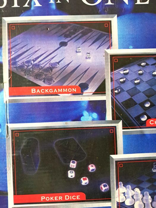 6в1 Стъклени Шах, Табла  Дама... комплект игри