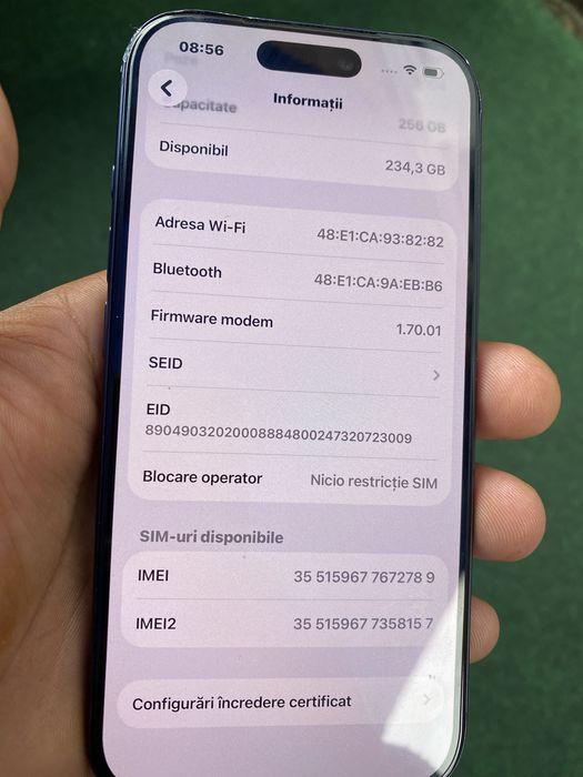 Iphone 17 pro blue 256 gb