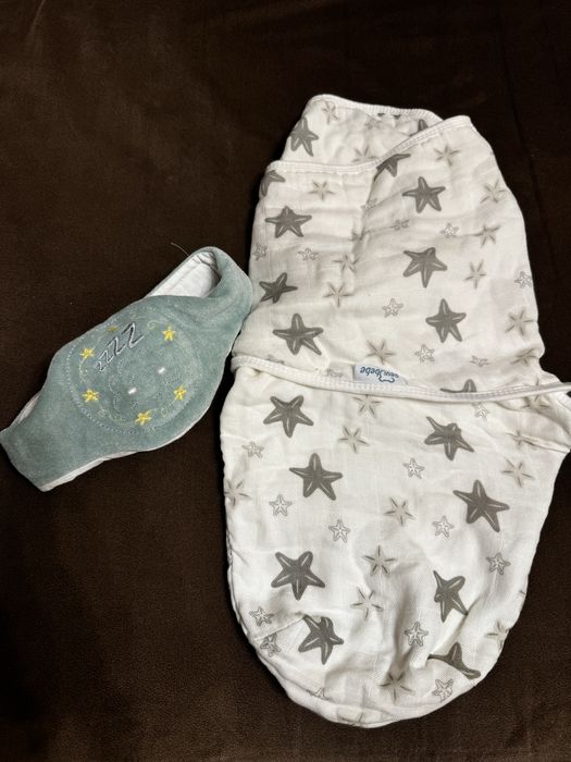 Бебешка муселинова пелена за повиване Sevi baby и колан с костилки