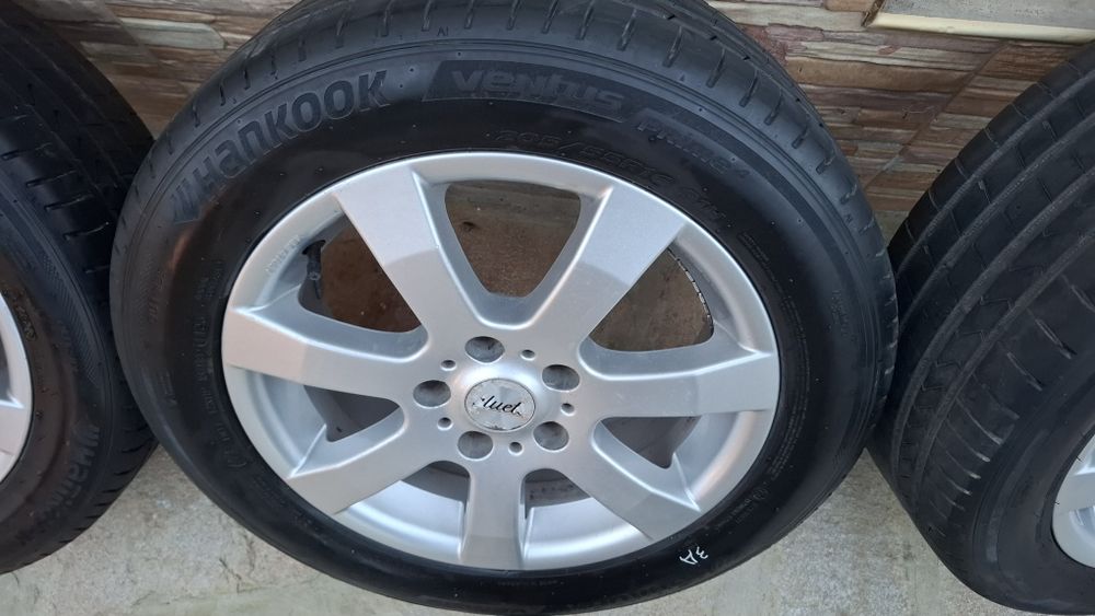 Продавам 4бр. алуминиеви джанти Ronal 16" 5x112 с гуми Hankook