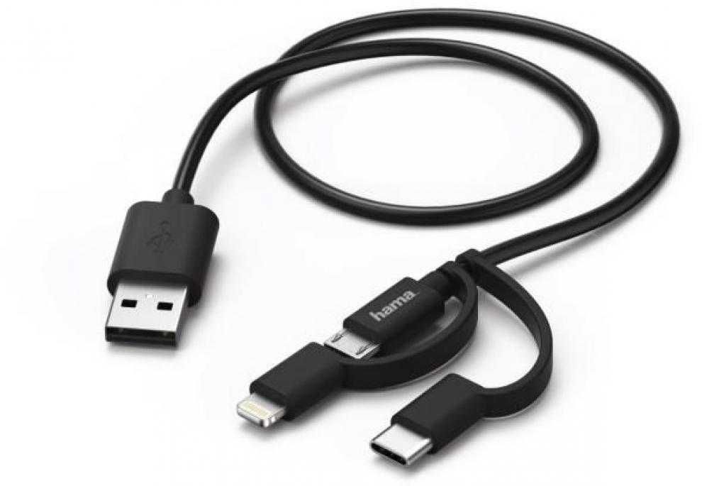 Кабел за зареждане на всички телефони  USB към Apple/Type-C/MicroUSB