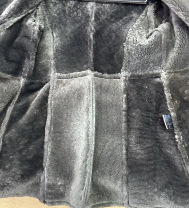 Cojoc Vesa cu gluga, blana naturala de miel si vulpe  polara