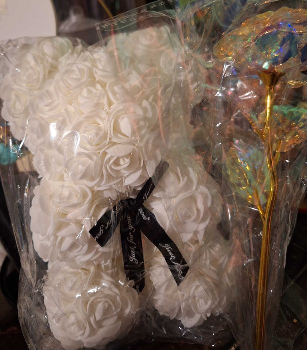 Мече от рози със 1 бр роза