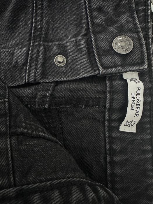 Fusta neagra denim cu capse