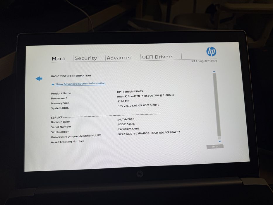 Laptop HP Probook 470 G5 pentru piese