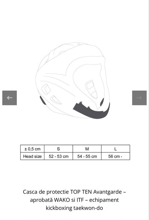 Casca “Avantgarde”, aprobata WAKO - TopTen, alb, M