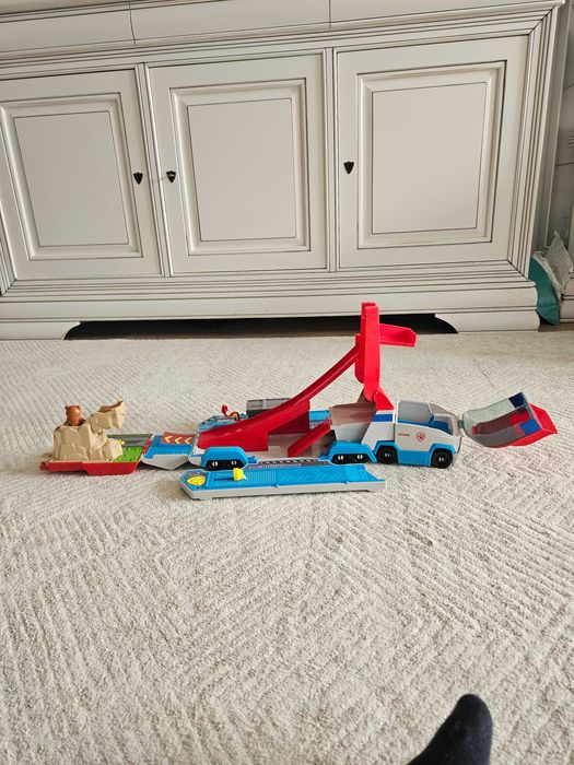 Set pista transformabila 2 in 1, Paw Patrol, rosu, 48.5x13x14cm