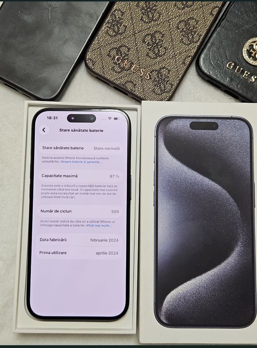 Iphone 15 pro 128GB Blue Titanium stare CA NOU Full box