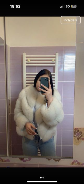 blana naturala de vulpe polara