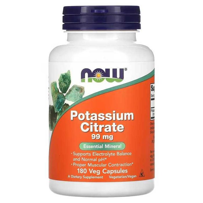 NOW Foods Potassium Citrate Калий цитрат Глюконат калия Gluconate