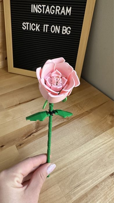 Вечна роза LEGO - 22см розова / червена