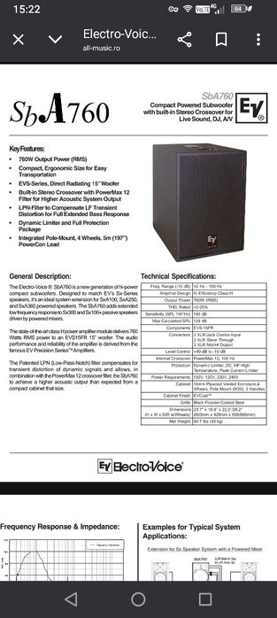 Electro voice sba760