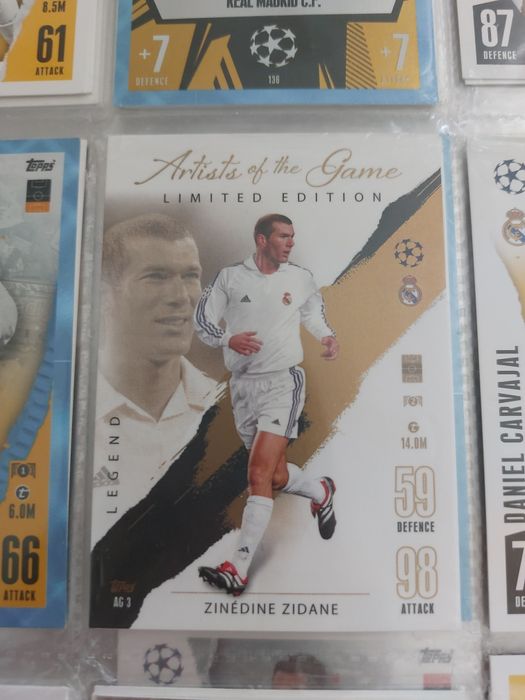 Card de joc Match Attax Zinedine Zidane.