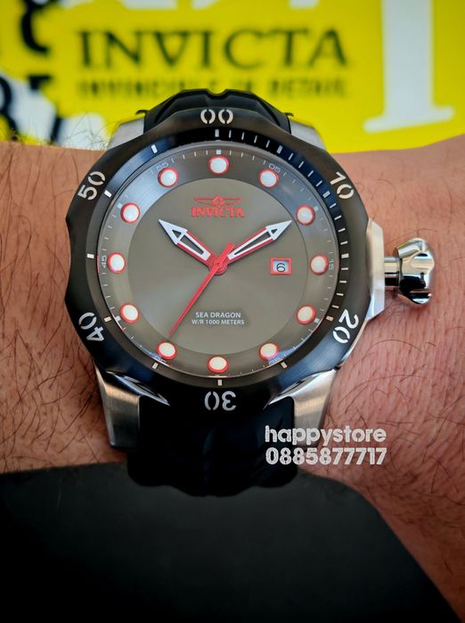 INVICTA Sea Dragon black 54 mm, Инвикта нов ръчен часовник
