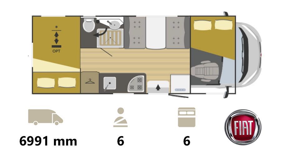 Vanzare Autorulote model 2025-2026, Fiat Ducato - XGO 35G, 6 Locuri
