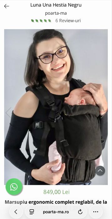 Luna Una - marsupiu ergonomic de la nastere pana la 3 ani