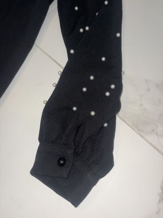 Дамска черна туника с перли