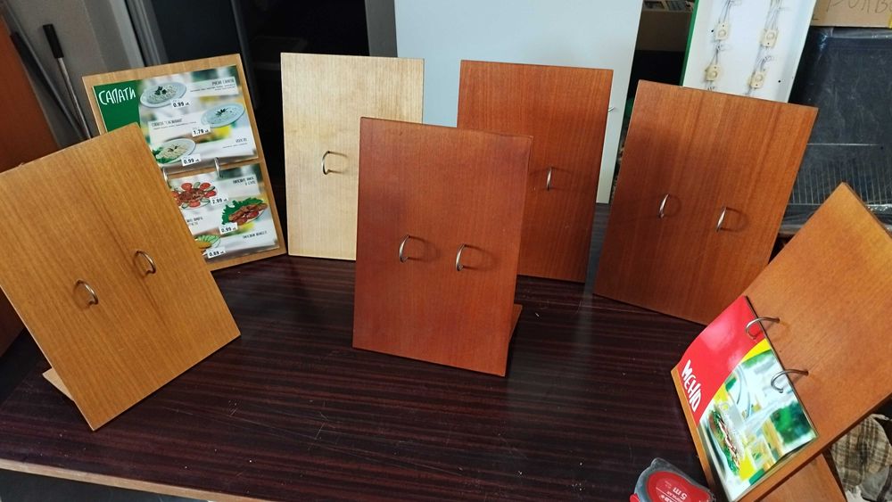 Меню дървена стойка - Дисплей за мхоголистово меню 23/34см