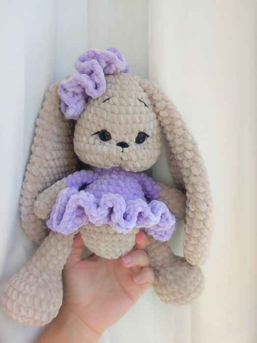 Плетено Зайче със скрънчи ластик