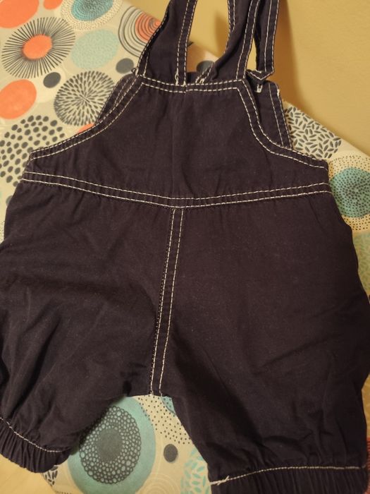 Тънък летен бебешки сет - гащеризон, боди, панталон3-6м