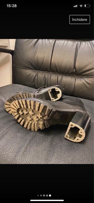 Black eco-leather boots with heels 36