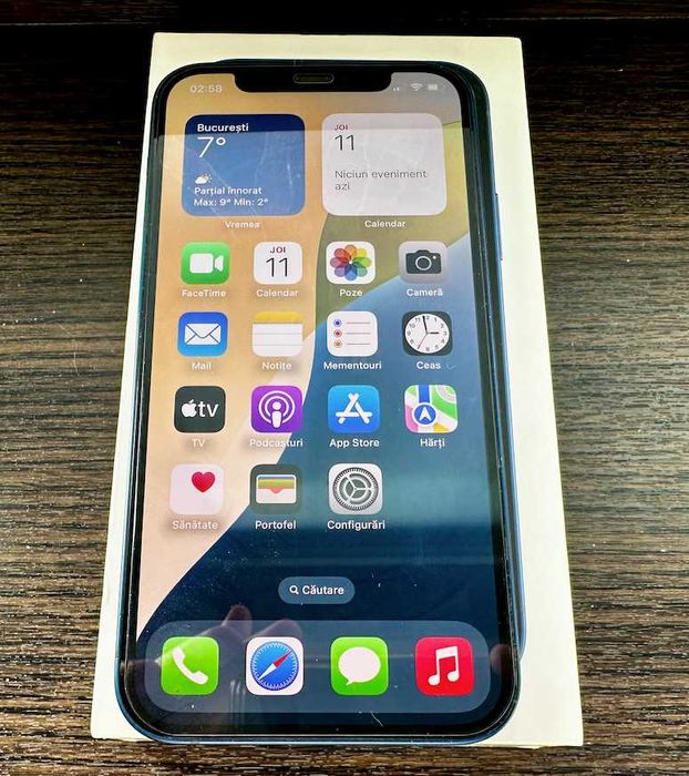 iPhone 12 Blue 64GB – stare foarte bună, original, cu cutie
