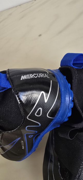 Nike Mercurial детски футболни обувки / стоножки черно-сини 36.5 см