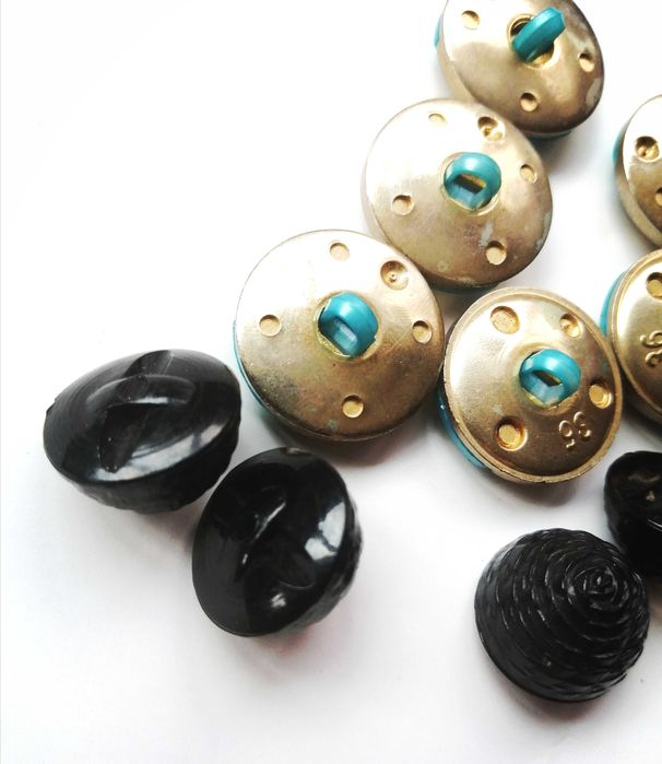 Lot doua seturi nasturi retro vintage fashion design turcoaz gold dama