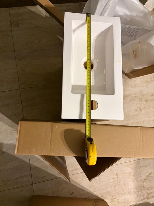 Set mobilier baie Kometmöbel 40 cm cu lavoar și mască, preasamblat