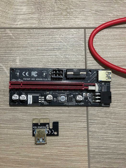 Placa riser, PCI Express 009s, alimentare 6 pini/molex/sata, USB 3.0