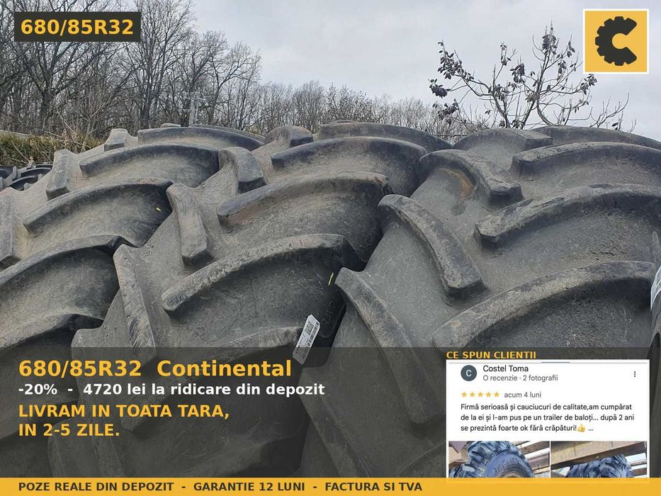 Cauciucuri 680/85R32 Continental Anvelope Combina Tractor SH GARANTIE