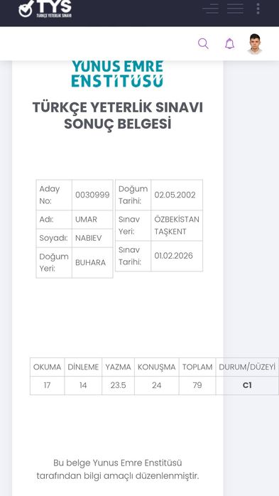 Turk tili tayyorlov TYS, CEFR, TÖMER