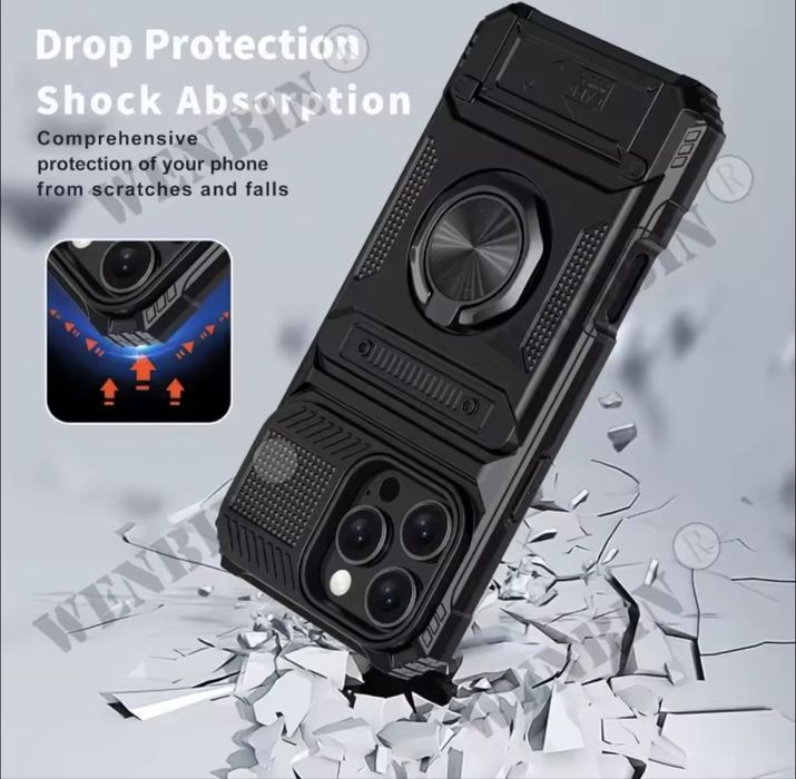 Iphone 14 pro max - кейс удароустойчив , с магнит , ринг + слот