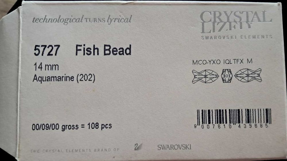 Swarovski Elements кристални рибки висулки и мъниста аквамарин