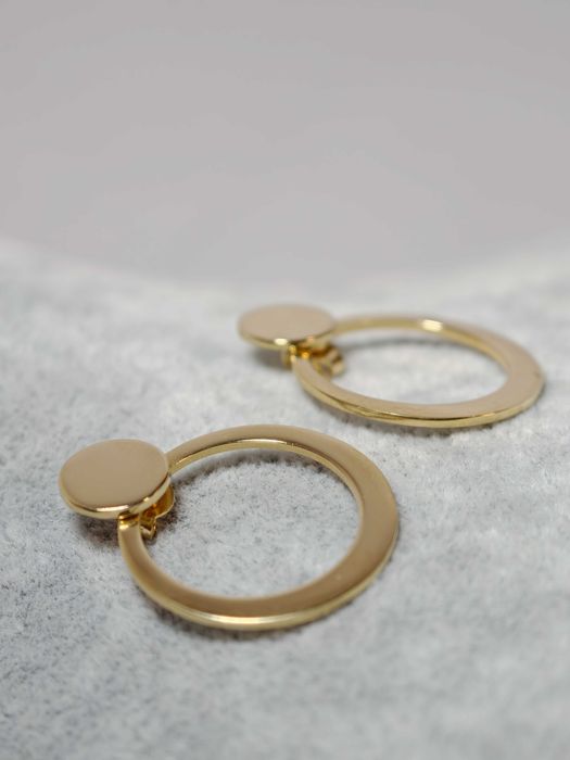 Cercei Eleganți din Aur 14K cu Design Modern – Model Două Cercuri
